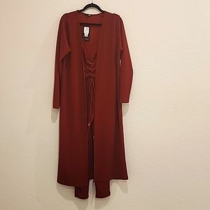 2 piece rust color set